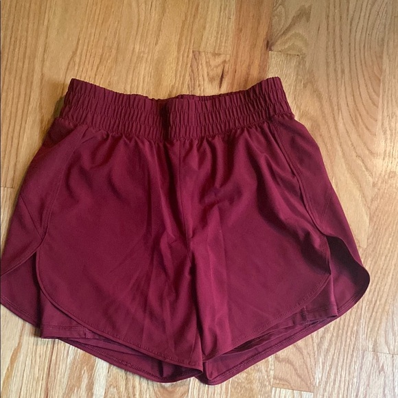 Avia Pants - Avia Red Athletic Shorts with Scalloped Hem